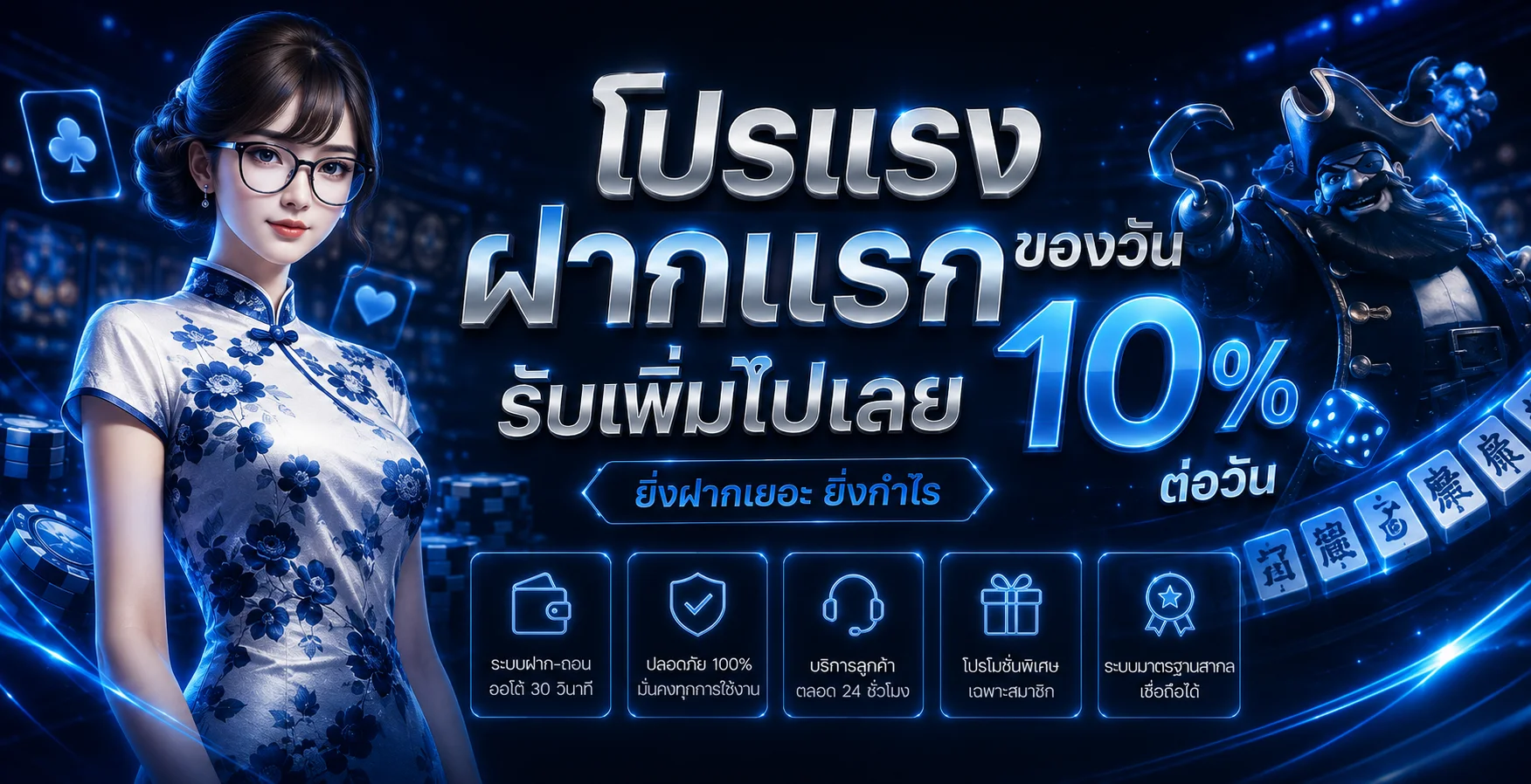 GKINGBET สล็อตออนไลน์ โทนสีน้ำเงินม่วงพร้อมเกม PG Soft