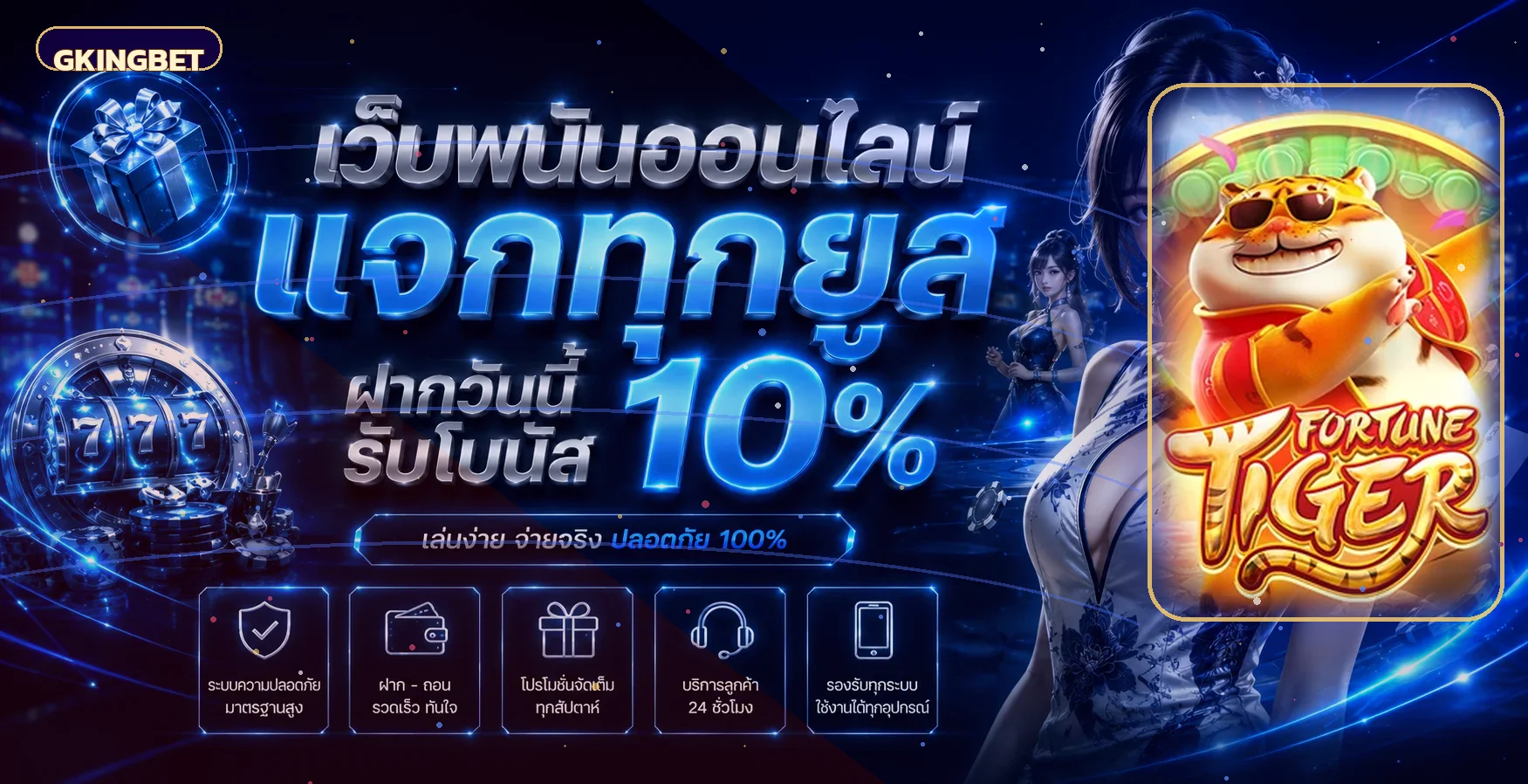 คาสิโนออนไลน์ GKINGBET พร้อมตัวละคร PG Soft ในบรรยากาศพรีเมียม